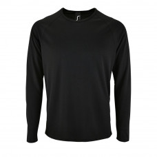 Футболка с длинным рукавом Sporty LSL Men, черная Футболка с длинным рукавом Sporty LSL Men, черная